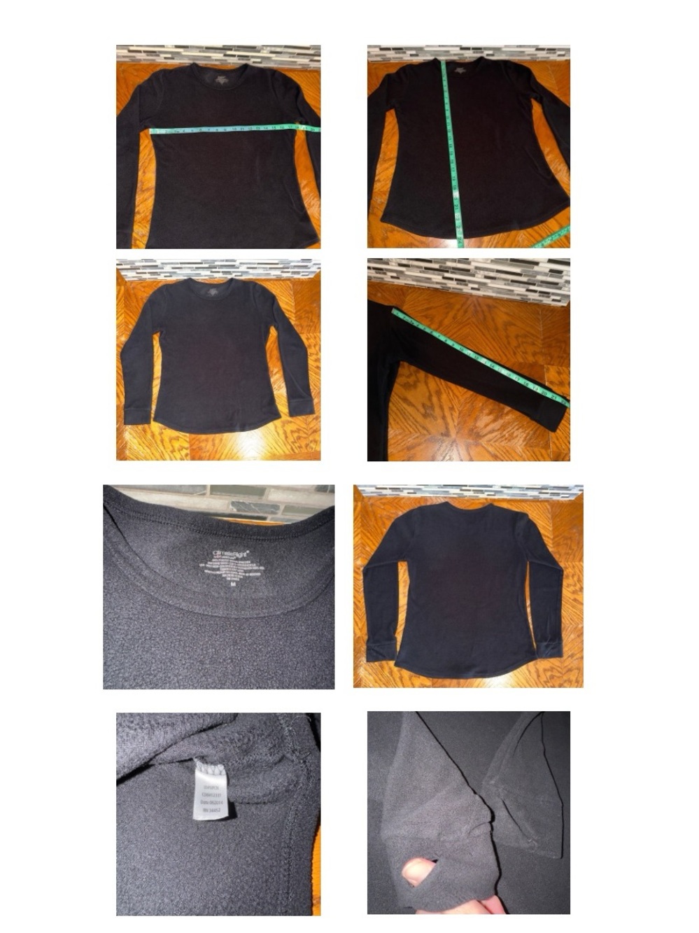 ClimateRight by Cuddl Duds Black Fleece Top & Leggings Base Layer Lot Size M